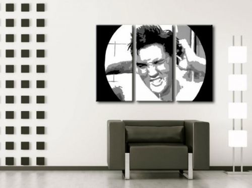 Ručne maľovaný POP Art obraz ELVIS 3 dielny  el2