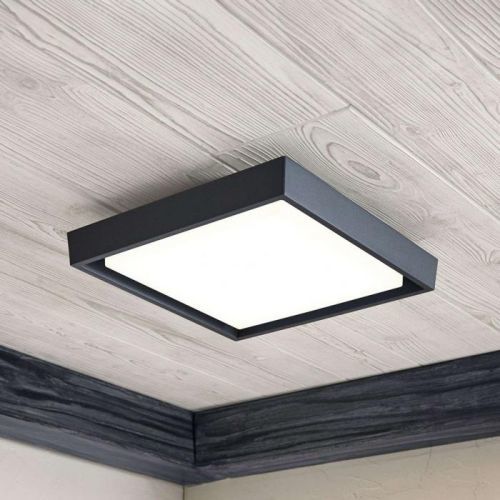 Vonkajšie stropné LED svietidlo Birta hranaté 27cm