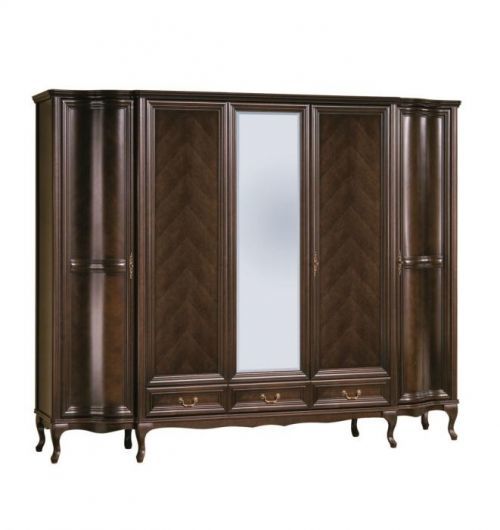 TARANKO Wersal W-5DF rustikálna šatníková skriňa so zrkadlom wenge