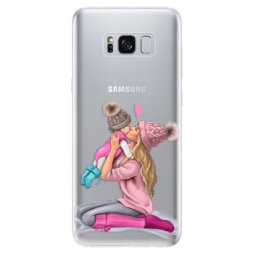 Odolné silikónové puzdro iSaprio - Kissing Mom - Blond and Girl - Samsung Galaxy S8