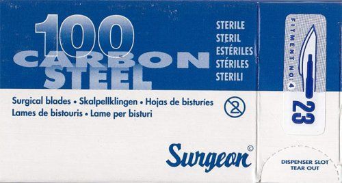 SURGEON skalpelové čepielky č.23 sterilné 100ks