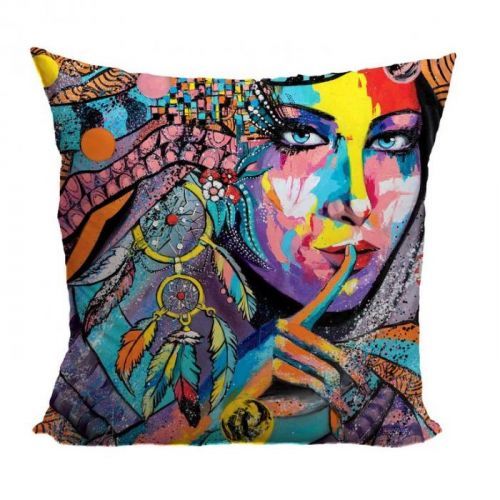 Vankúš Indiánka art (Veľkosť: 40 x 40 cm)