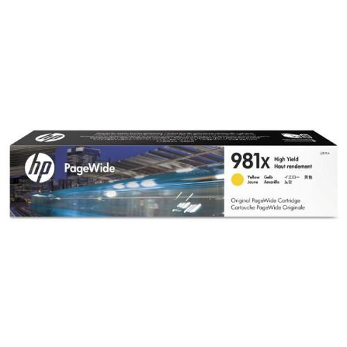 HP originál ink L0R11A, HP 981X, yellow, 10000str., 114.5ml, high capacity, HP PageWide MFP E58650, 556, Flow 586