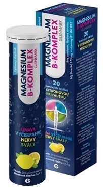 Glenmark Magnesium B-Komplex šumivé tablety s citrónovou príchuťou 20ks