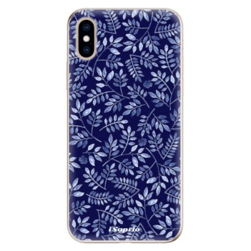 Odolné silikónové puzdro iSaprio - Blue Leaves 05 - iPhone XS