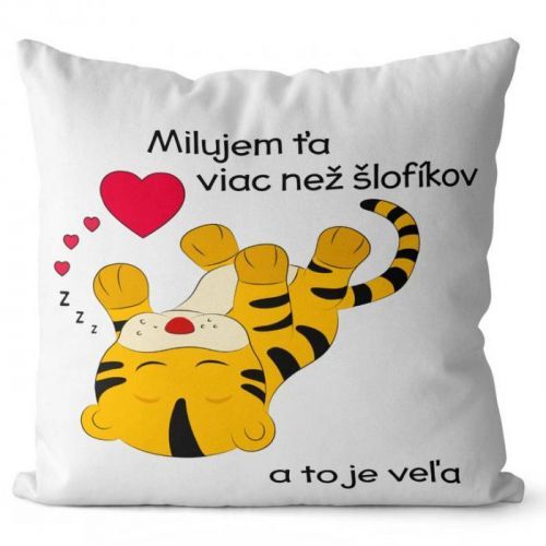 Vankúšik Milujem ťa viac (Veľkosť: 40 x 40 cm)