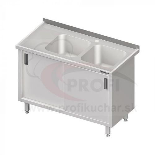 Umývací stôl krytovaný s dvojdrezom - posuvné dvere 1100x700x850mm