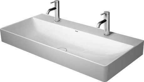 Duravit DuraSquare- Umývadlo na 2 batérie, brúsené, 100x47 cm, biela 2353100072