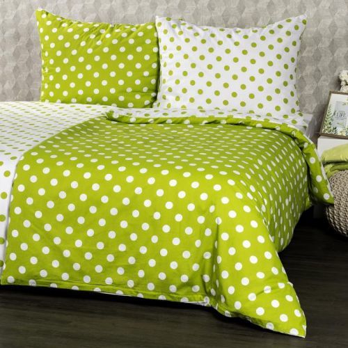 4Home Bavlnené obliečky Zelená bodka, 220 x 200 cm, 2 ks 70 x 90 cm
