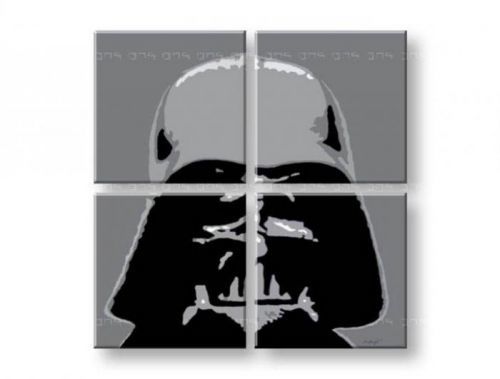 Ručne maľovaný POP Art obraz STAR WARS 4 dielny  sw