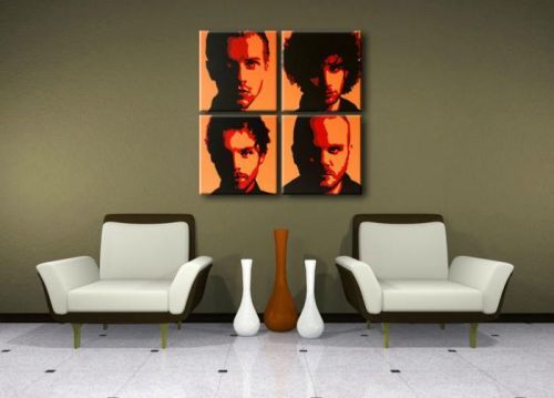 Ručne maľovaný POP Art obraz Coldplay 4 dielny  cp2