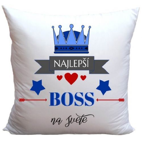 Vankúš Najlepší Boss (Veľkosť: 40 x 40 cm)