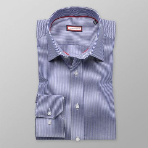 Pánska slim fit košeľa (výška 176-182) 8674 v modré farbe s pásikmi
