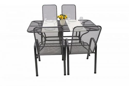 Unikov Záhradná kovová zostava SANDRA 1+4 stůl 145x90 cm U506