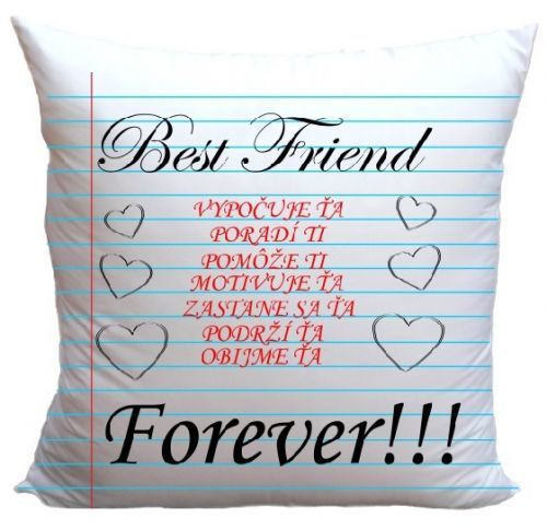 Vankúš Best friend vlastnosti (Veľkosť: 40 x 40 cm)