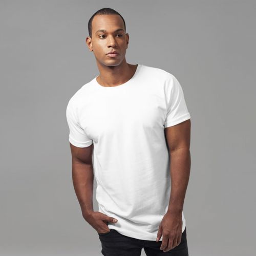 Urban Classics Long Shaped Turnup Tee white - S