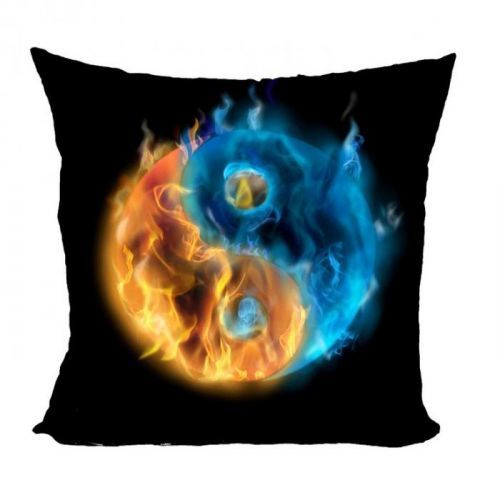 Vankúš Ohnivý Yin-Yang (Veľkosť: 40 x 40 cm)