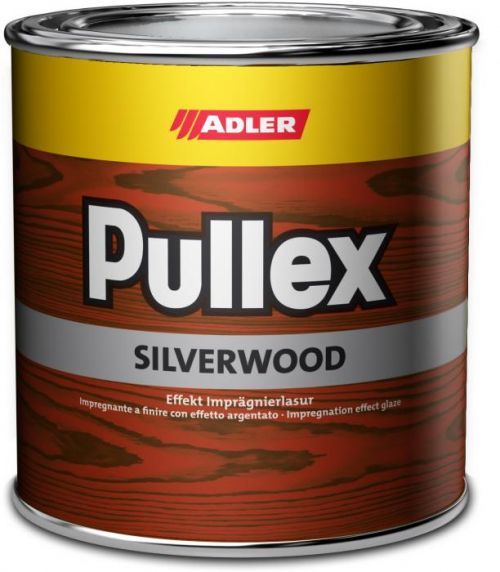 ADLER Adler Pullex Silverwood - efektná lazúra do exteriéru vytvárajúca vzhľad starého dreva - Silber - strieborná - 750 ml