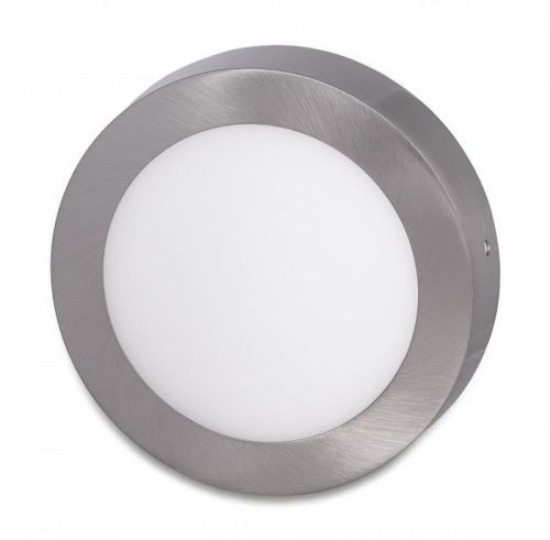 Ecolite Strieborný prisadený LED panel guľatý 175mm 12W Farba svetla: Denná biela LED-CSL-12W/41/CHR