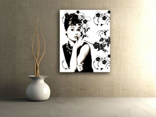 Ručne maľovaný POP Art obraz Audrey Hepburn  ah6