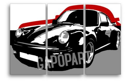 Ručne maľovaný POP Art obraz PORSCHE 911 3 dielny  por5