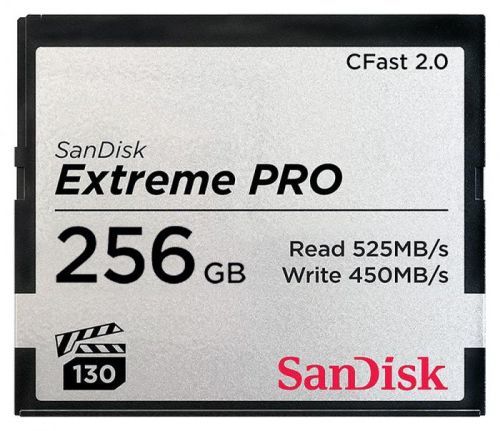 SanDisk CFast 2.0 Extreme PRO 256GB (VPG 130) - R: 525 MB/s, W: 450 MB/s