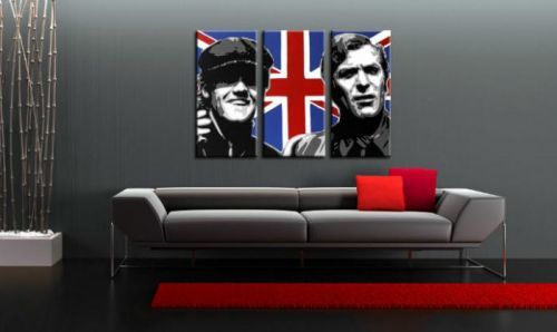 Ručne maľovaný POP Art obraz Italian Job 3 dielny  ij