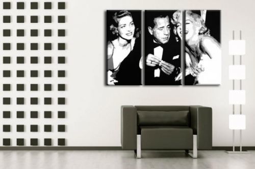 Ručne maľovaný POP Art obraz AL Bogard 3 dielny  bog2