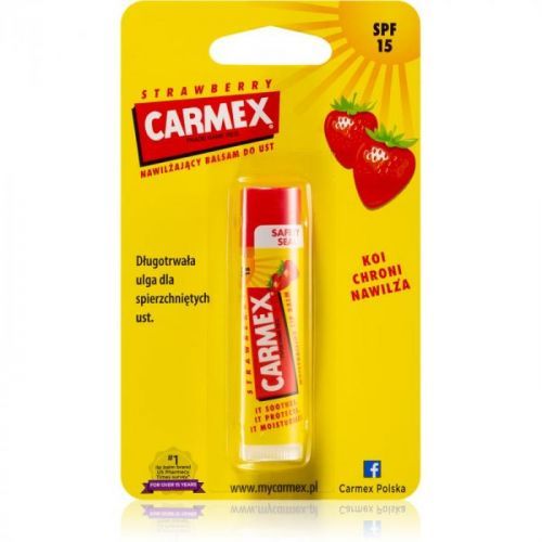 Carmex Strawberry hydratačný balzam na pery v tyčinke SPF 15 4,25 g