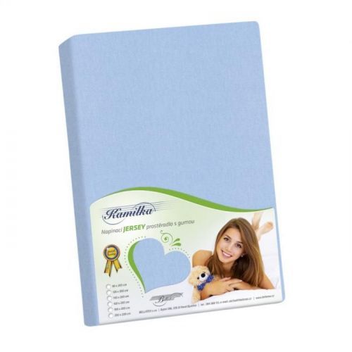 Bellatex Jersey prestieradlo Kamilka svetlo modrá, 90 x 200 cm