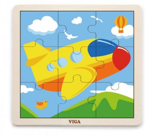 VIGA DREVENE PUZZLE LIETADLO 9KS