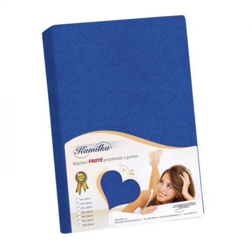 Bellatex Froté prestieradlo Kamilka tmavo modrá, 140 x 200 cm