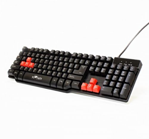 RED FIGHTER K1, Klávesnica herná, podsvietená typ drôtová (USB), čierna, US, 3 farby podsvietenia