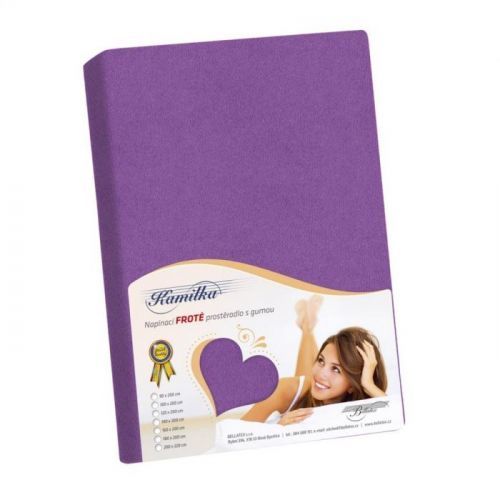 Bellatex Froté prestieradlo Kamilka tmavo fialová, 140 x 200 cm