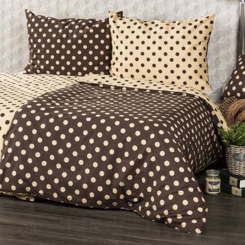 4home Bavlnené obliečky Bodka Čokoláda, 140 x 220 cm, 70 x 90 cm, 140 x 220 cm, 70 x 90 cm