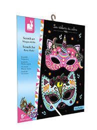 Kreatívna sada vvškrabovacie obrázky Party Masky Janod Atelier Mini