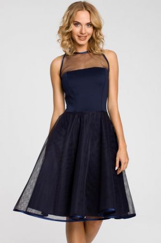 Tmavomodré šaty MOE 148