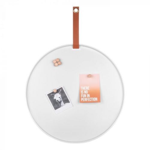 Biela kovová nástenka PT LIVING Perky, ø 50 cm