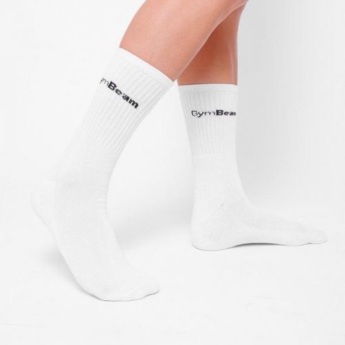 GymBeam Ponožky 3/4 Socks 3Pack White  M/L