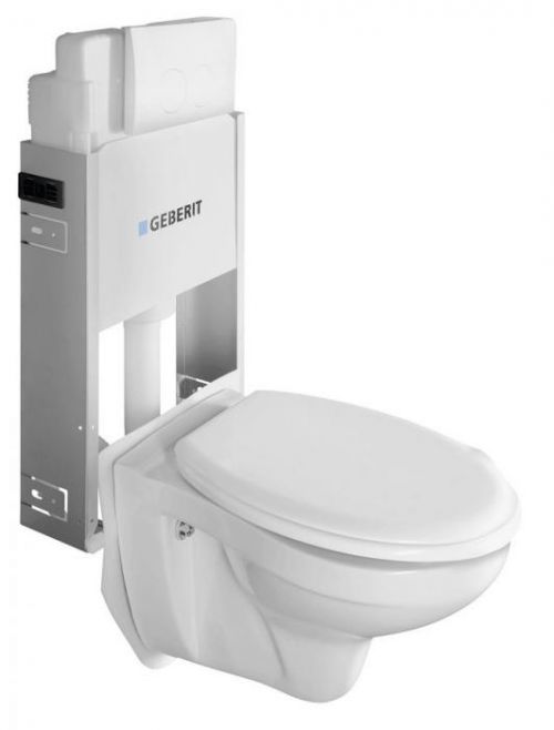 AQUALINE - Zvýhodněný set (WC TAURUS + nádržka GEBERIT + tlačítko + sedátko) (WC-SADA-15)