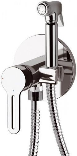 SAPHO - Podomietková batéria s bidetovou spŕškou, guľatá, chróm (1103-07)
