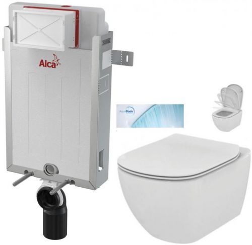 /SET/ALCAPLAST - SET Renovmodul - predstenový inštalačný systém + WC TESI so sedadlom SoftClose, AquaBlade (AM115/1000 X TE1)