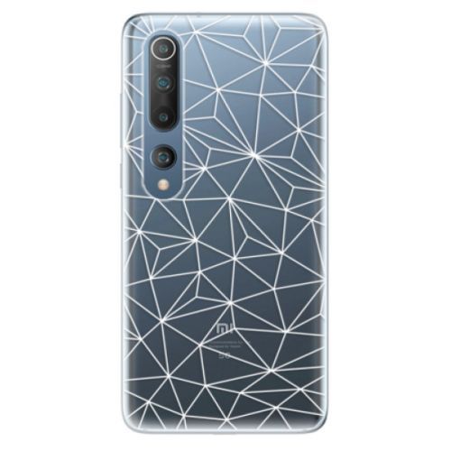 Odolné silikónové puzdro iSaprio - Abstract Triangles 03 - white - Xiaomi Mi 10 / Mi 10 Pro