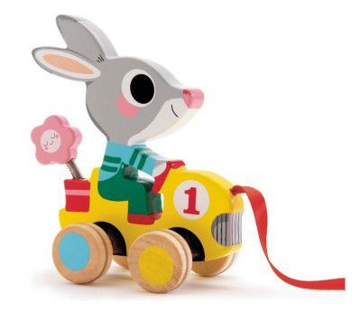 Ťahací králik s kvetinkou