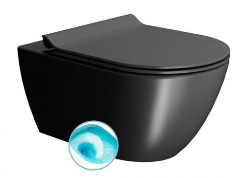 GSI - PURA WC závesné 55x36 cm, SWIRLFLUSH, čierna dual-mat (881526)