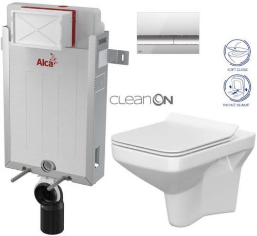 /SET/ALCAPLAST - SET Renovmodul - predstenový inštalačný systém + tlačidlo M1721 + WC CERSANIT CLEANON COMO + SEDADLO (AM115/1000 M1721 CO1)