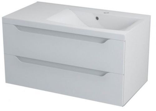 SAPHO - WAVE umývadlová skrinka 89,7x45x47,8cm, biela, pravá (WA093P)