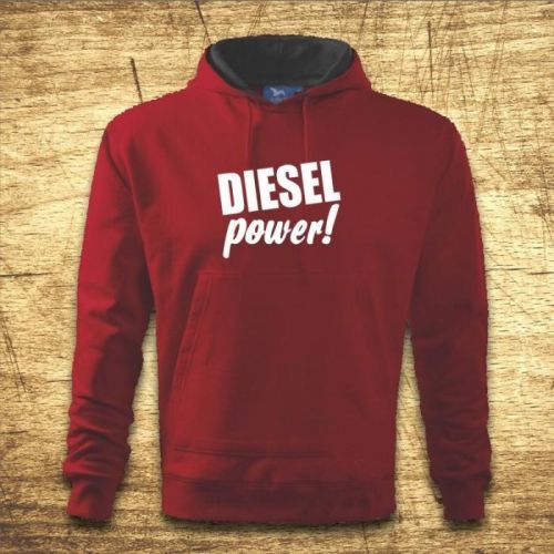 Mikina s kapucňou s motívom Diesel power!