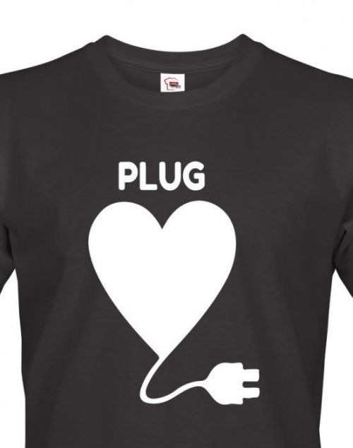Párové tričko s potlačou PLUG and PLAY - ideálny darček na Valentína