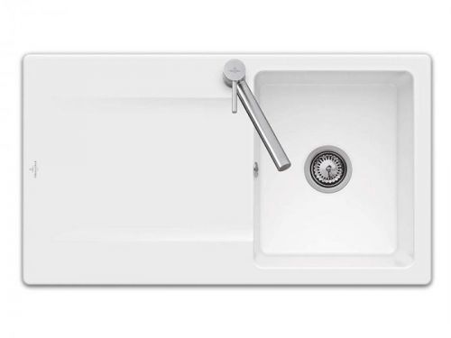 VILLEROY & BOCH VILLEROY & BOCH - Keramický dřez Siluet 50 Stone white nástavný 900 x 510 bez excentru (333501RW)